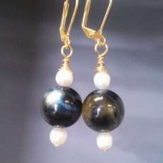 Blue Tiger Eye Earrings