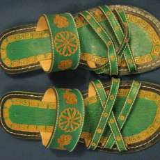 Green Leather Sandals