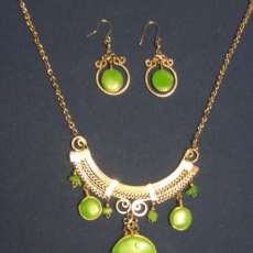 Jade Necklace and Earrings