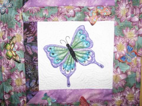 close up of butterfly wallhanging