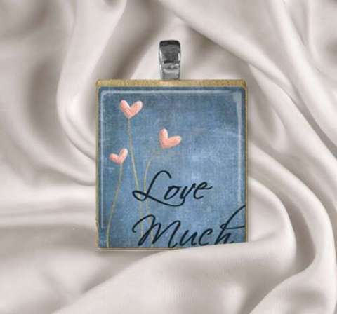 Love Much Scrabble Tile Pendant