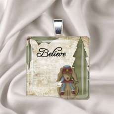 Believe Glass Tile Pendant