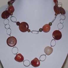 Carnelian Sterling Silver Necklace, Earring and Bracelet Set