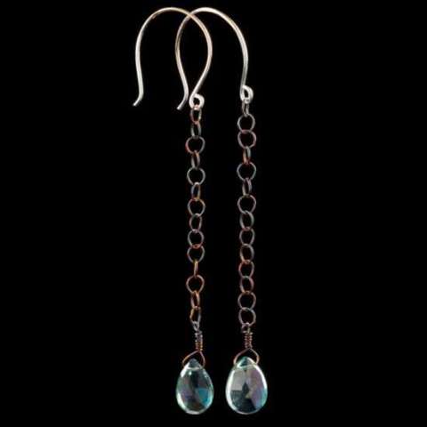 Oxidized Sterling Silver Chain Earrings