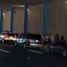 Crowds waiting for tickets