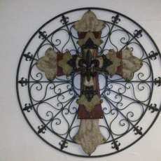 Large Cross on Metal Wall Hanging