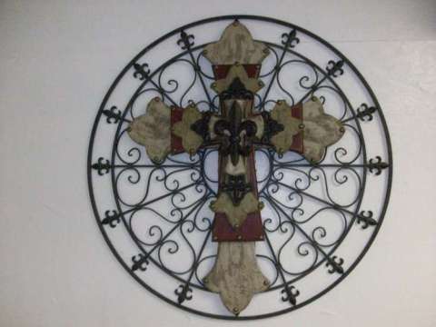 Large Cross on Metal Wall Hanging