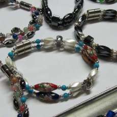 Hematite double strand bracelets.