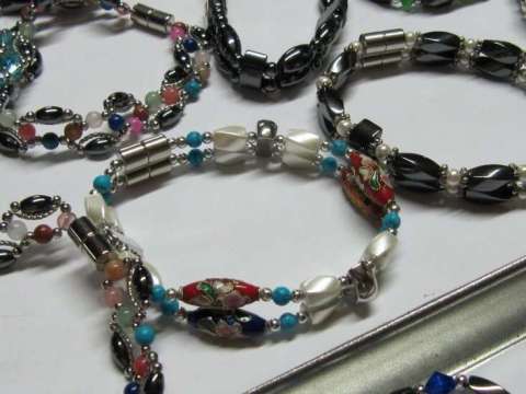 Hematite double strand bracelets.