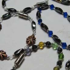Hematite single strand bracelets.