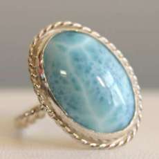 Dominican Larimar ring in sterling