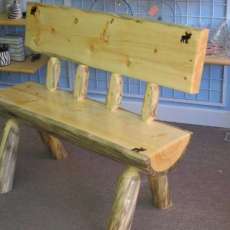 Log Bench With Back