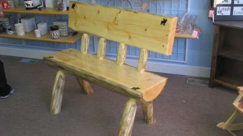 Log Bench With Back