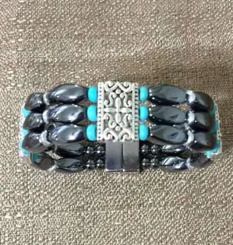 Triple Magnetic Hematite Bracelett