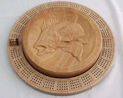 4 Player Cribbage Board Leaping Bass