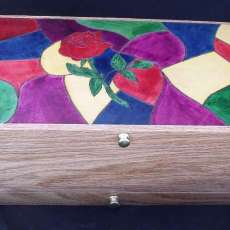 Stained glass leather jewelry box