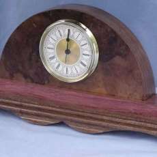 Walnut and purpleheart mantel clock