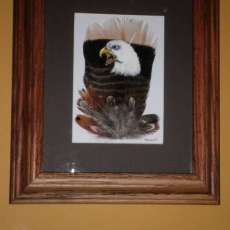 acrylic on turkey feather