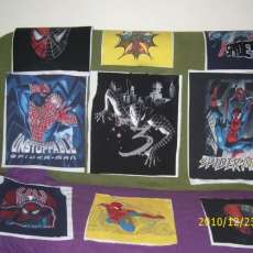 9 square spiderman quilt in progress