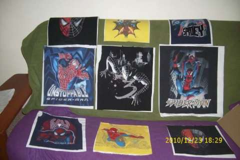 9 square spiderman quilt in progress