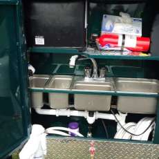 3 compartment sink with hand washing sink on roaster