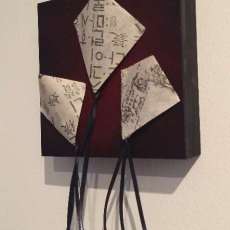 Korean Character Kites on Black and Red Background