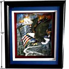 3D EAGLE PRIDE IN SHADOW BOX FRAME