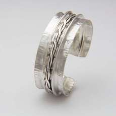 Sterling Fold Formed Cuff Bracelet With a Twist
