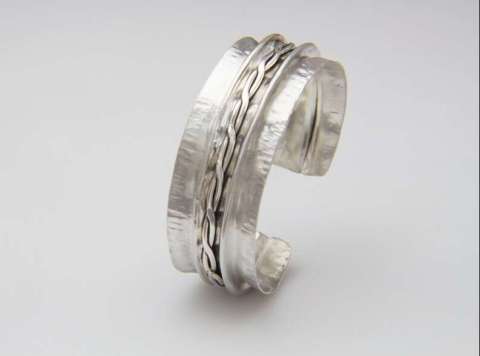 Sterling Fold Formed Cuff Bracelet With a Twist