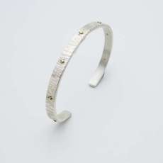 Sterling Cuff Bracelet With Brass Rivtes