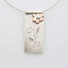 Hand Pierced Copper Flower Pendant