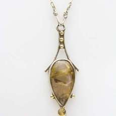 Rutilated Quartz and Citrine Pendant