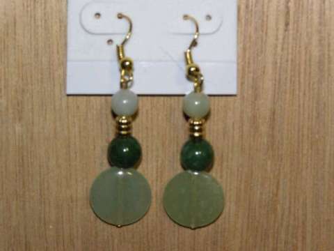 Green Jade & Aventurine Earrings