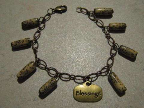 Blessings of the Day brass and seed pod bracelet