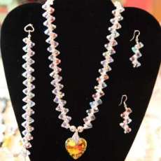 Swarovski Heart Necklace, Bracelet and Earring Set