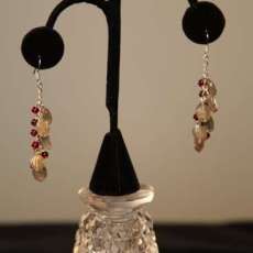 Labradorite and Garnet Dangle Earrings
