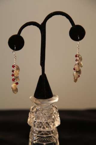 Labradorite and Garnet Dangle Earrings