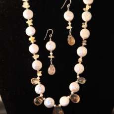 Coin Pearls and Rutilated Quartz