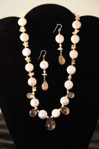 Coin Pearls and Rutilated Quartz