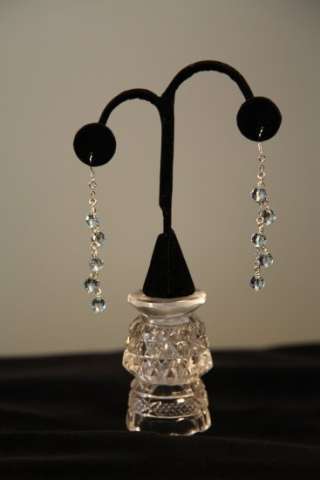 Faceted Aquamarine Dangle Earrings