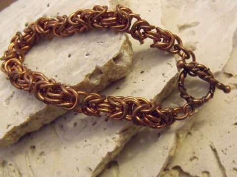 Copper Byzantine Chainmaille Bracelet