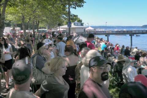 Part of the 2 mile long crowd at the Tacoma Freedom Fair site