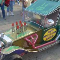 Rowdy strolling in his roadster