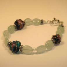 amazonite and vintage bead bracelet