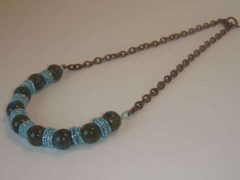 ceramic and seed bead necklace