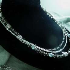 Silver and Gray multistrand necklace