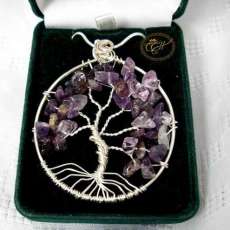 Amethyst Tree of Life pendant necklace