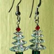 Large Crystal Christmas Tree Earrings