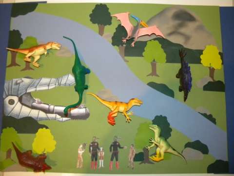 Trachanoids Dinosaur Playset incl. 7 dinosaurs, trading cards and play mat