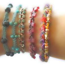 Various Macrame and Woven, Beaded Bracelets